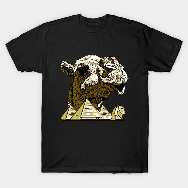 Egyptian Camel & Pyramids T-Shirt by anbartshirts